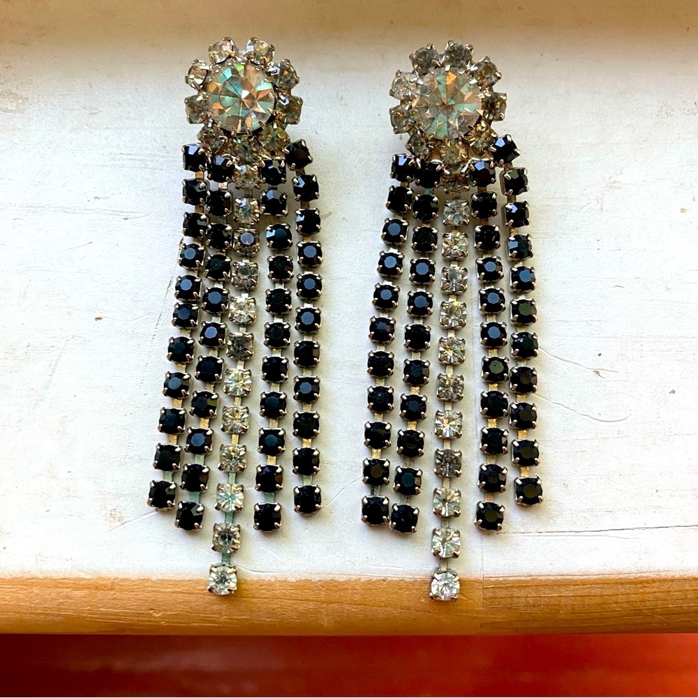 Vintage crystal statement earrings